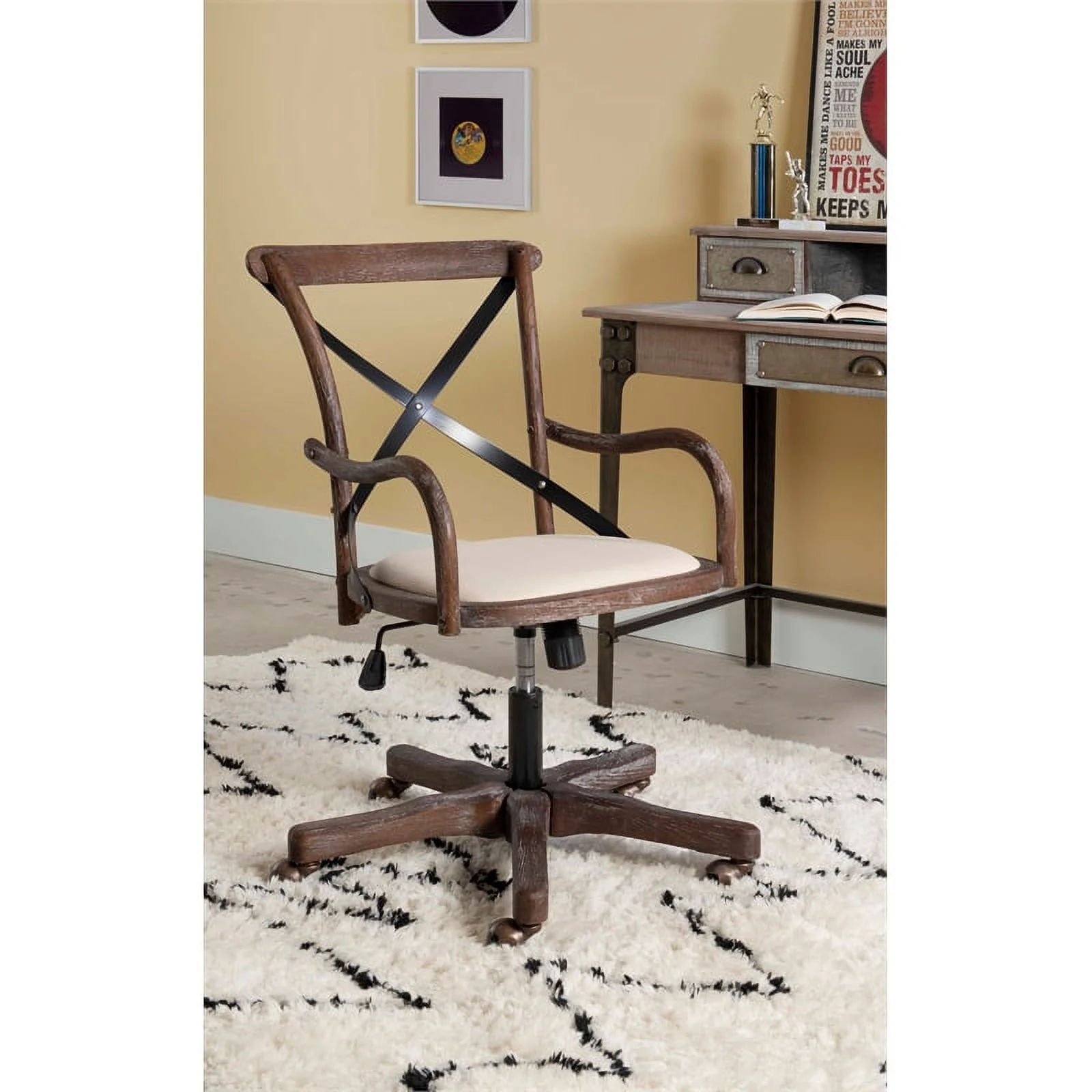 UrbanPro Transitional Wood Office Chair in Brown