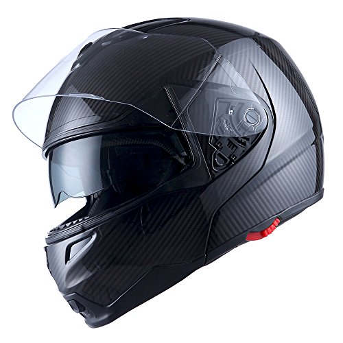 1Storm Motorcycle Street Bike Modular/Flip up Dual Visor Sun Shield Full Face Helmet