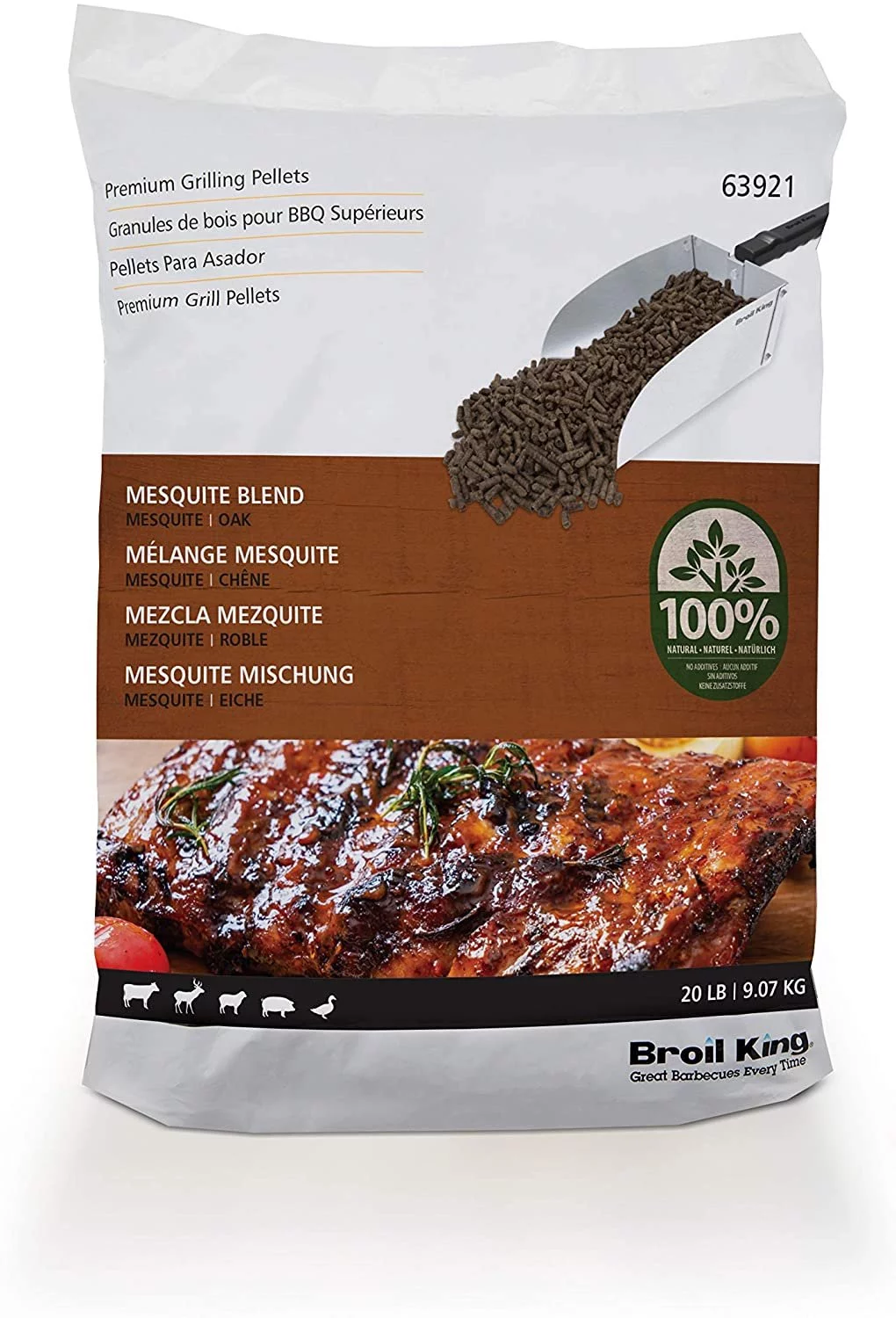 Broil King 63921 Mesquite Blend Hardwood Grilling Pellets, Wood
