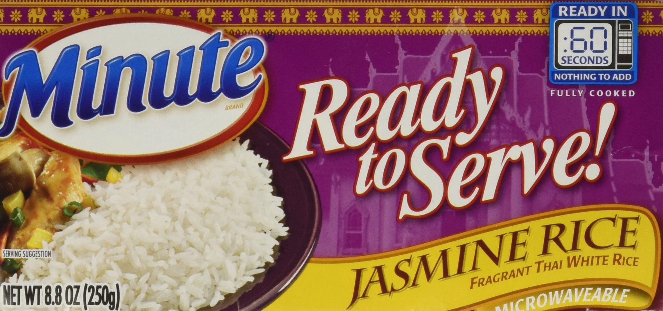 Minute Jasmine Rice  Microwaveable Rice Cups  4.4 Oz (Pack of 12)