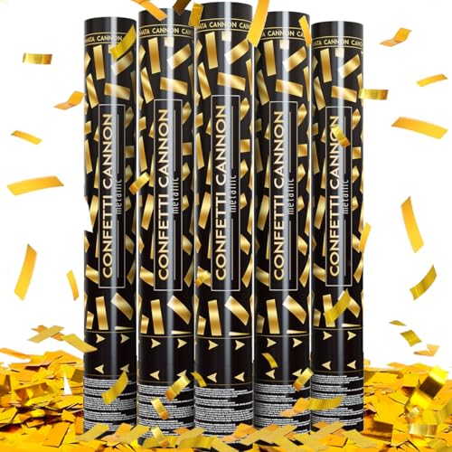 Christmas Confetti Cannon Party Poppers Shooters WORKKEEP Confetti Popper Blaster(4 pack) Xmas Confetti Poppers Compressed Air Popper for Christmas Eve, Christmas Party Decorations Birthday Xmas