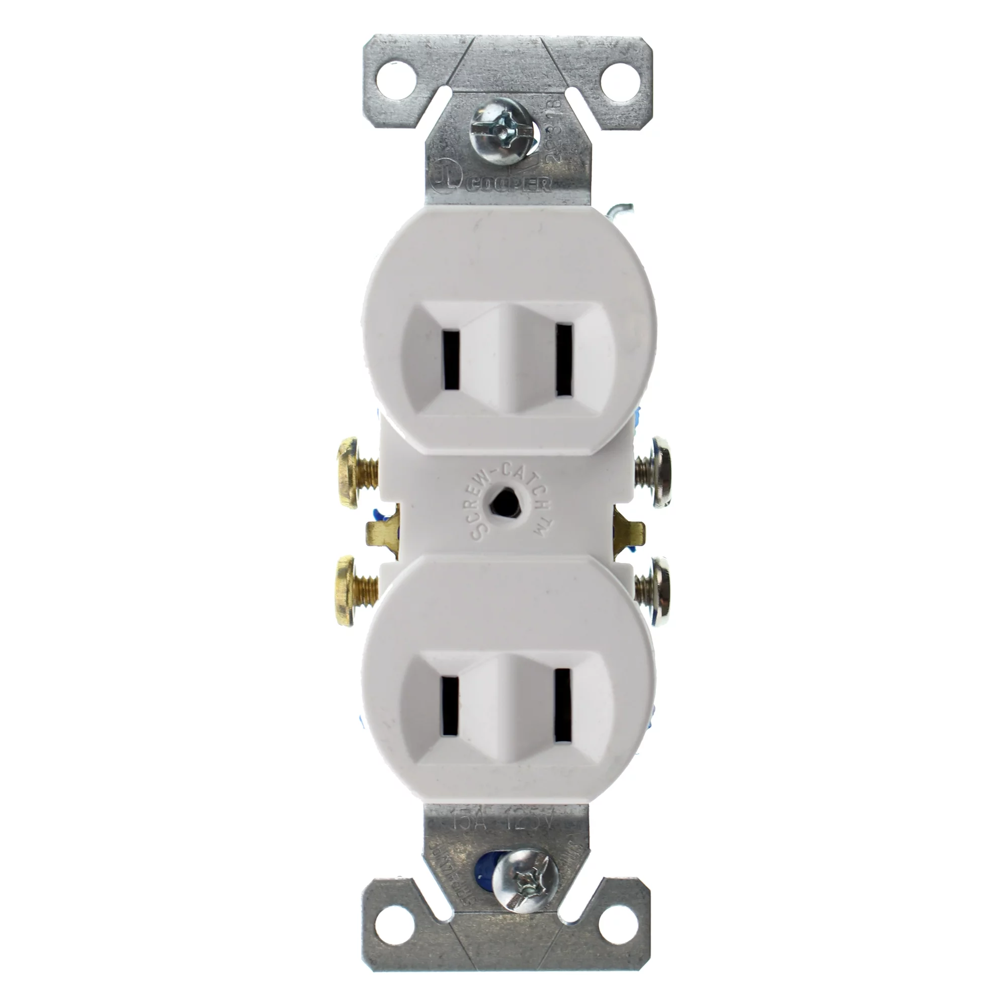 Hubbell RR15NGWZ Duplex Recetpacle Outlet, Non-Grounding, 2-Wire, 15-Amp, 120-Volt, White, (100-Pack)