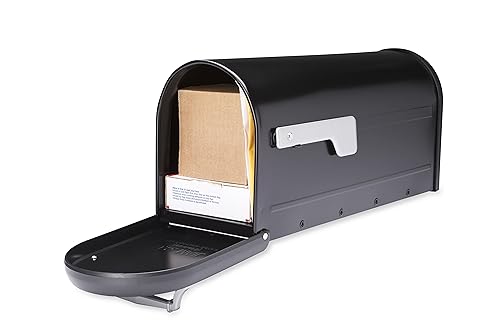 Architectural Mailboxes Whitley Post and Chadwick Galvanized Steel Mailbox, 8950B-10, Black, Medium