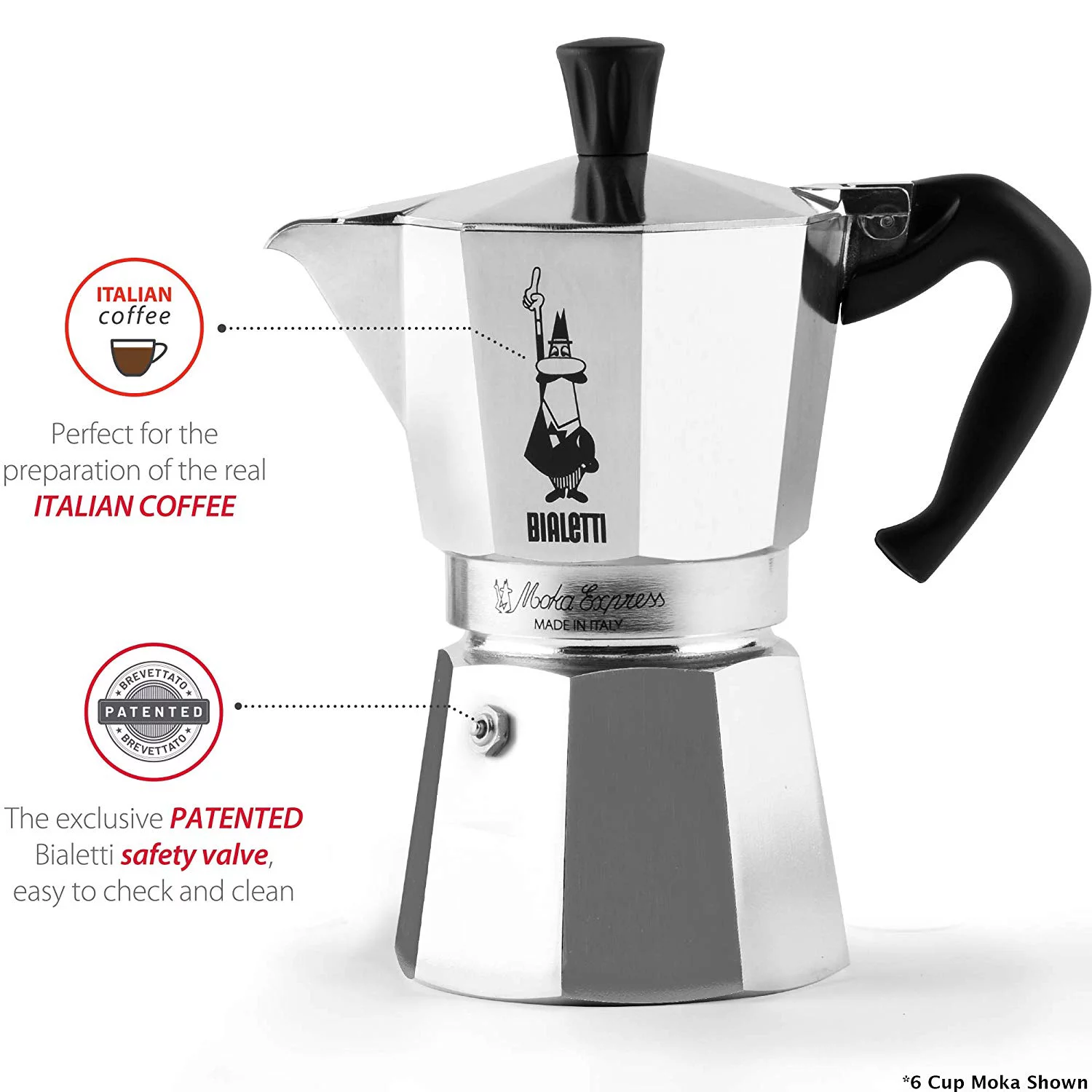 Bialetti Moka cream 3 cup, italian coffee maker