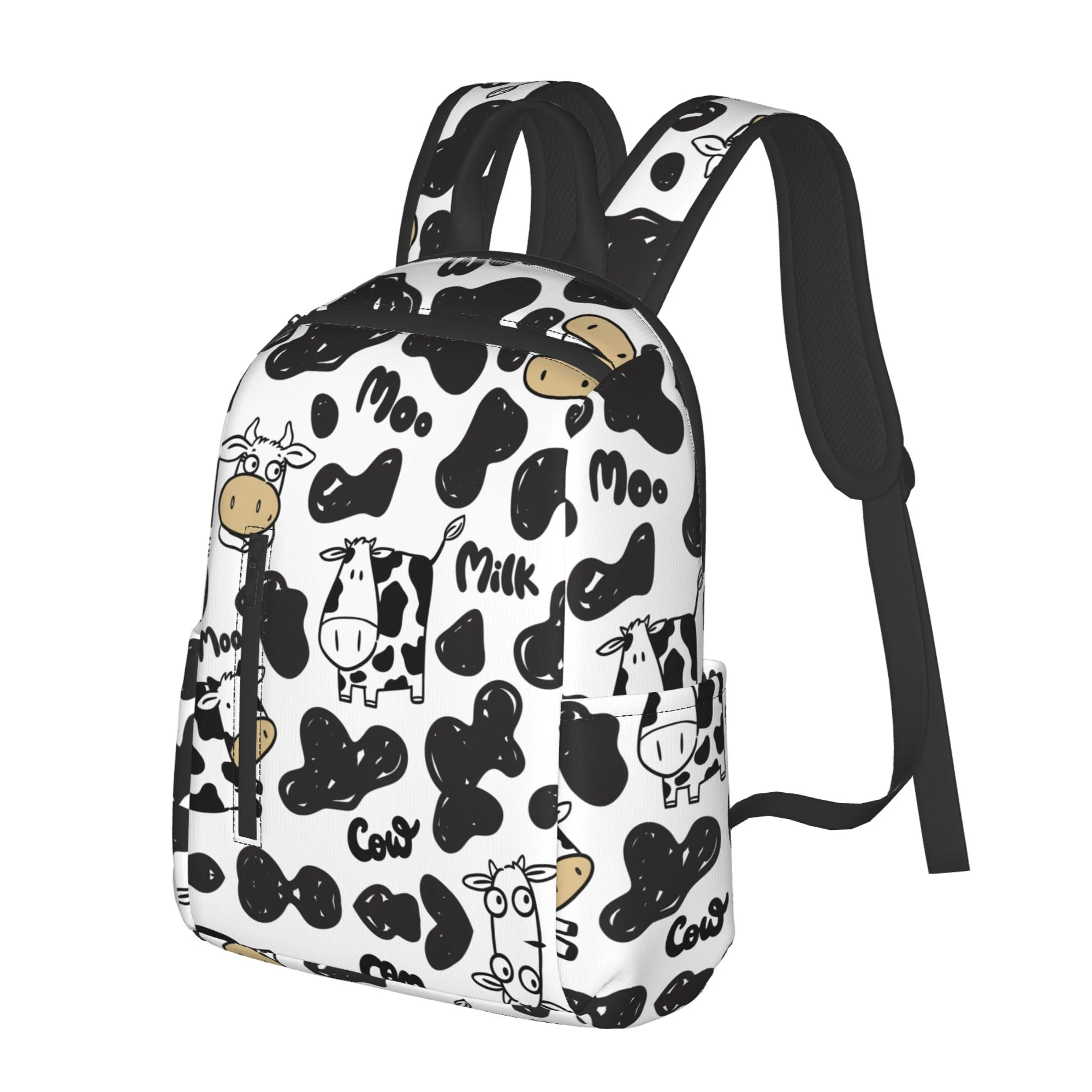 LAKIMCT Moo Milk Cow Lightweight Backpack for Kids Adult, College Business Travel Casual Bag Student Bookbag