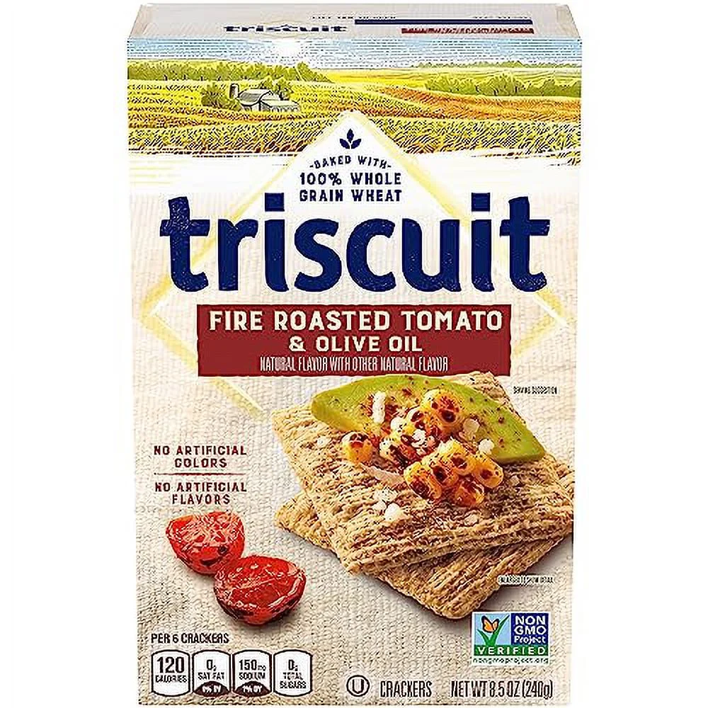 Triscuit Fire Roasted Tomato & Olive Oil Whole Grain Wheat Crackers, 6 - 8.5 Oz Boxes