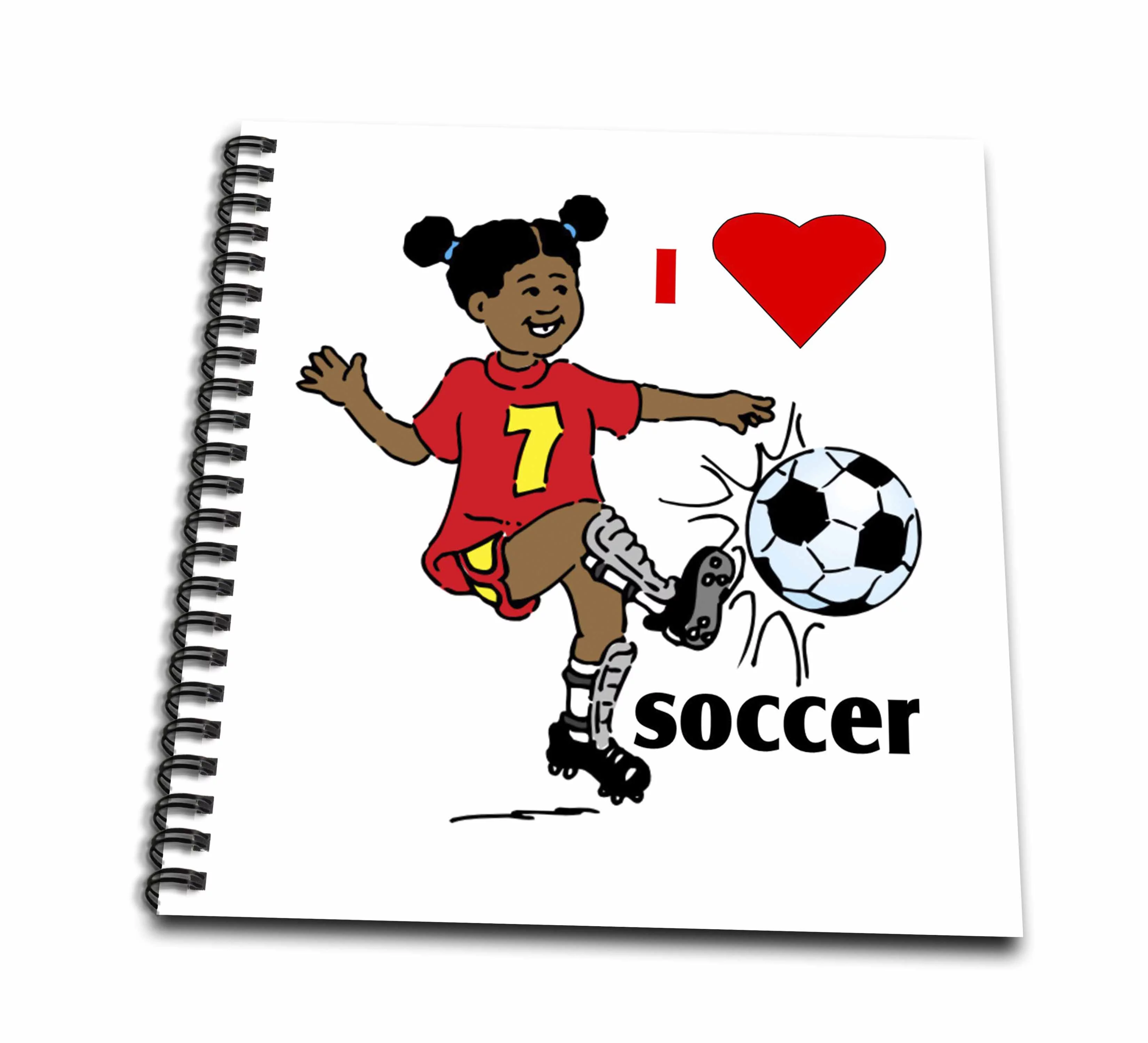 3dRose Image of African American Girl Says I Heart Soccer - Mini Notepad, 4 by 4-inch