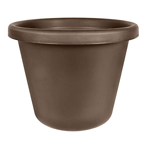The HC Companies 24 Inch Round Classic Planter - Large Plastic Plant Pot for Indoor Outdoor Plants Flowers Herbs, Slate Blue