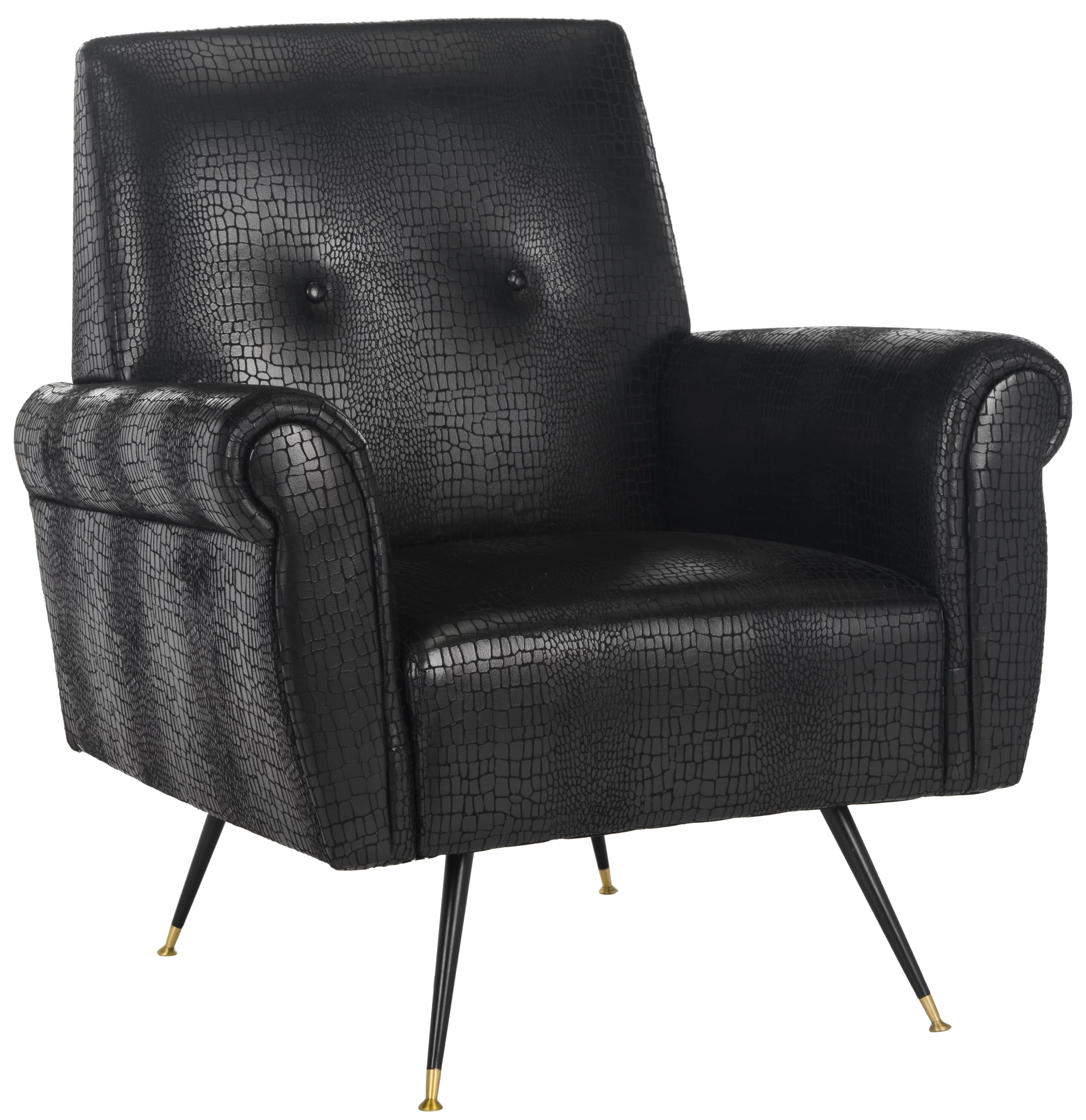 SAFAVIEH Mira Retro Mid Century Accent Chair, Black