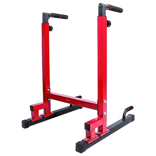 BalanceFrom Steel Frame Multi-Functional Home Gym Exercise Fitness Dip Stand Station with Adjustable Height, 500 Pound Capacity, Multiple Colors
