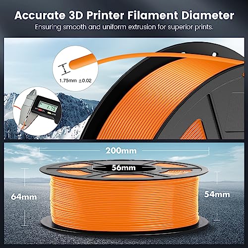 SUNLU 4kg PLA 3D Printer Filament Bundle, Neatly Wound PLA Filament 1.75mm ±0.02mm, Individually Vacuum Packed, 4kg in Total, 1kg per Spool, 4 Pack, 4000g, 4Black