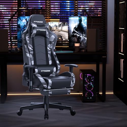 GTRACING Gaming Chair with Footrest Speakers Video Game Chair Bluetooth Music Heavy Duty Ergonomic Computer Office Desk Chair