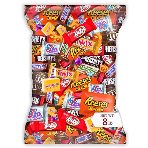 Bulk Chocolate Assortment Variety Pack - Chocolate Candy Variety Pack - 8 lb Bag of Mixed Bulk Chocolate, Milk Chocolate, Dark Chocolate, and more! Bulk Candy Mix for Candy Bags - Candy - Chocolate (8 LBS)