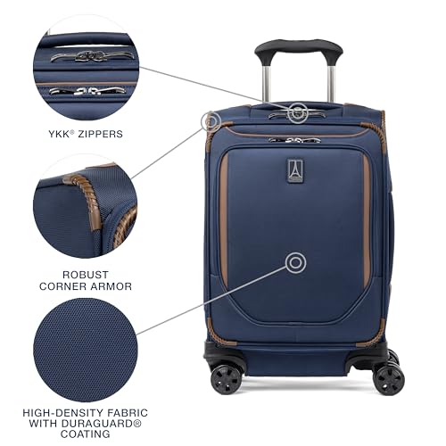 Travelpro Crew Classic Lightweight Softside Expandable Checked Luggage, 8 Wheel Spinner Suitcase, TSA Lock, Men and Women, Checked Large 29-Inch, Patriot Blue