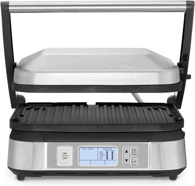 Open Box Cuisinart GR-6FR Contact Smoke-Less Mode Griddler - SILVER