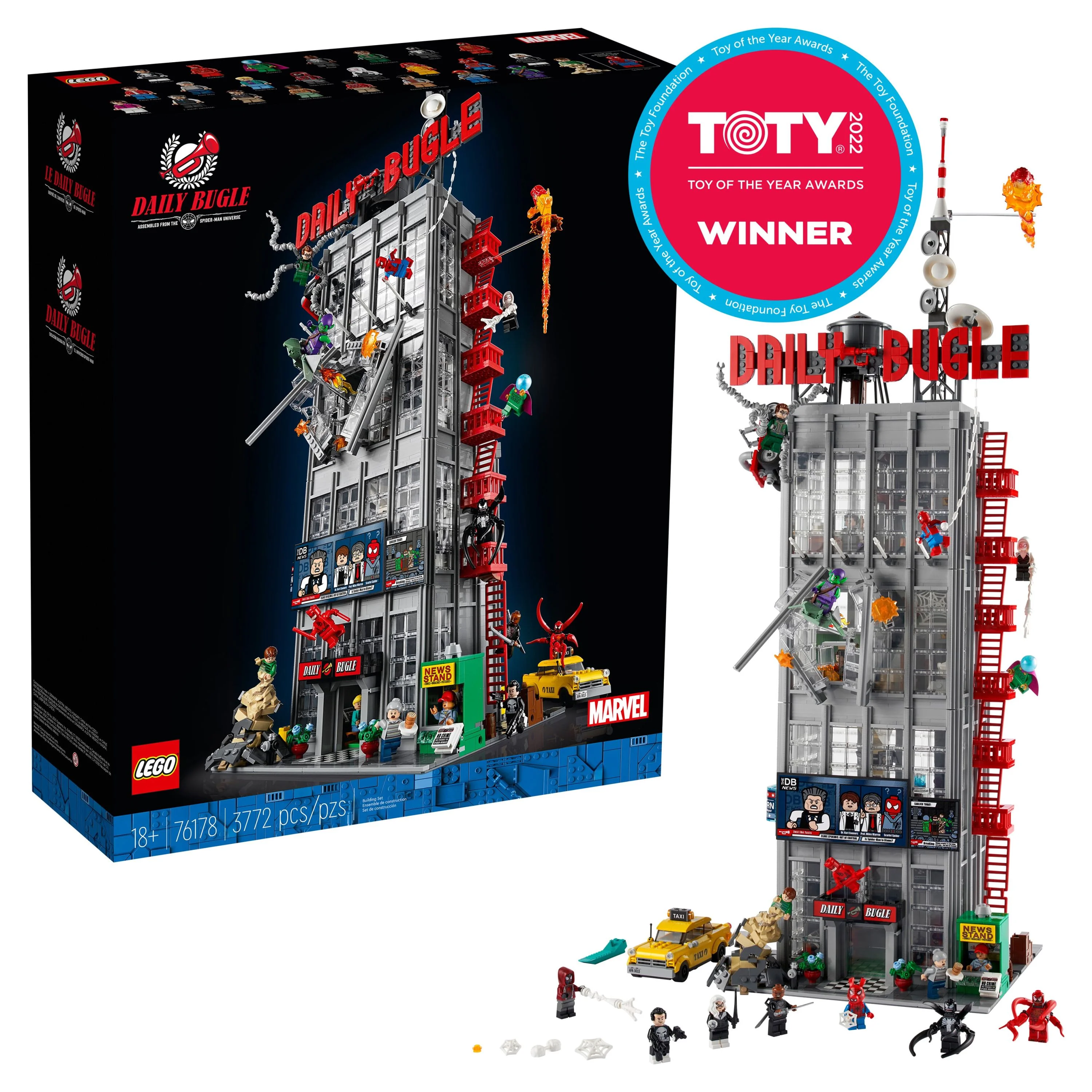 LEGO Marvel Spider-Man Daily Bugle Newspaper Office 76178 Building Set - Featuring 25 Spider-Verse Minifigures including Peter Parker, Venom, and Spider-Gwen, Collectible Gift Idea for Adults