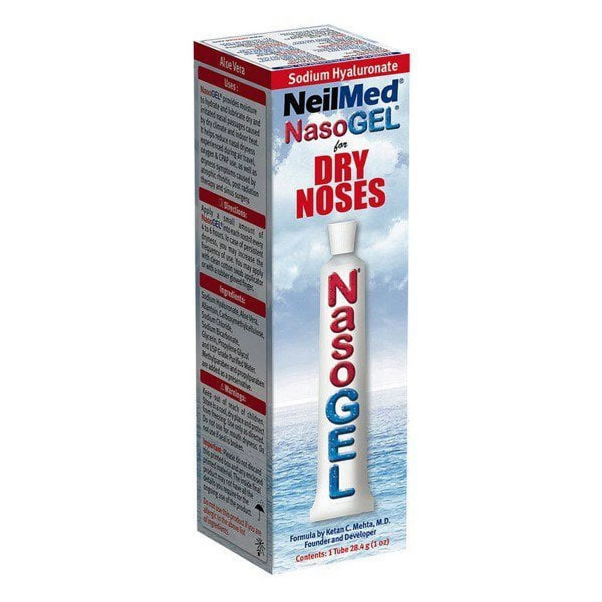 NeilMed Nasoge Drug-Free Salinel Drip Free Dry Nose Gel, 1oz, 2-Pack