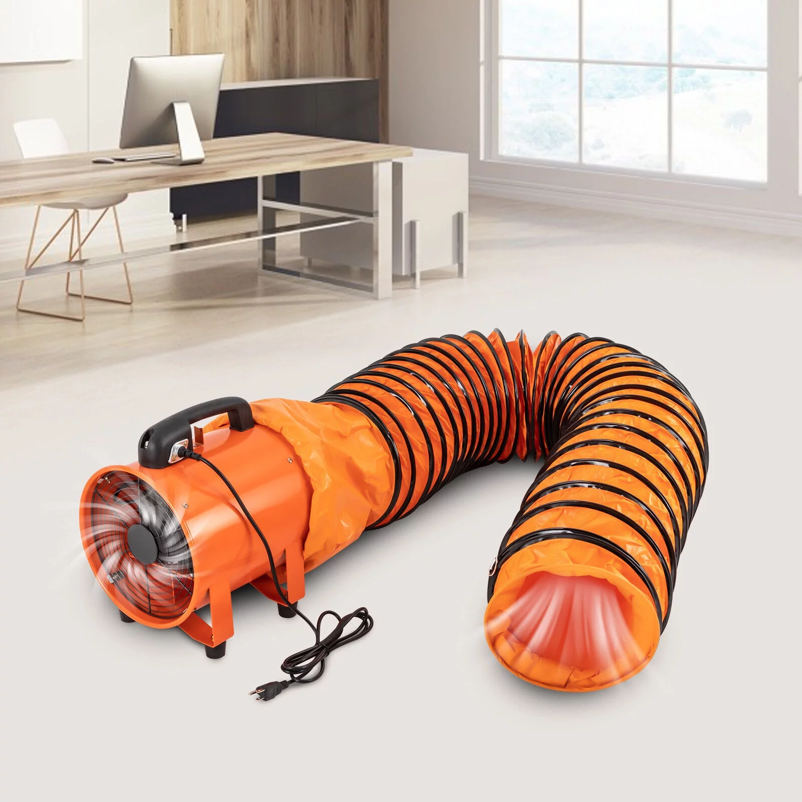 ZhdnBhnos 10 Inch Industrial Exhaust Fan Paint Booth Utility Blower Portable Ventilation Fan, Fume Extractor with 16 ft Duct Hose