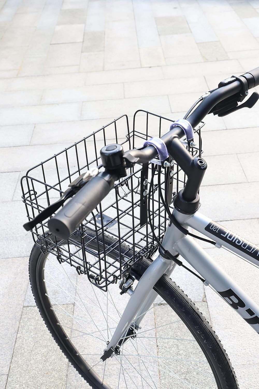 Folding Front Bicycle Basket Steel Black