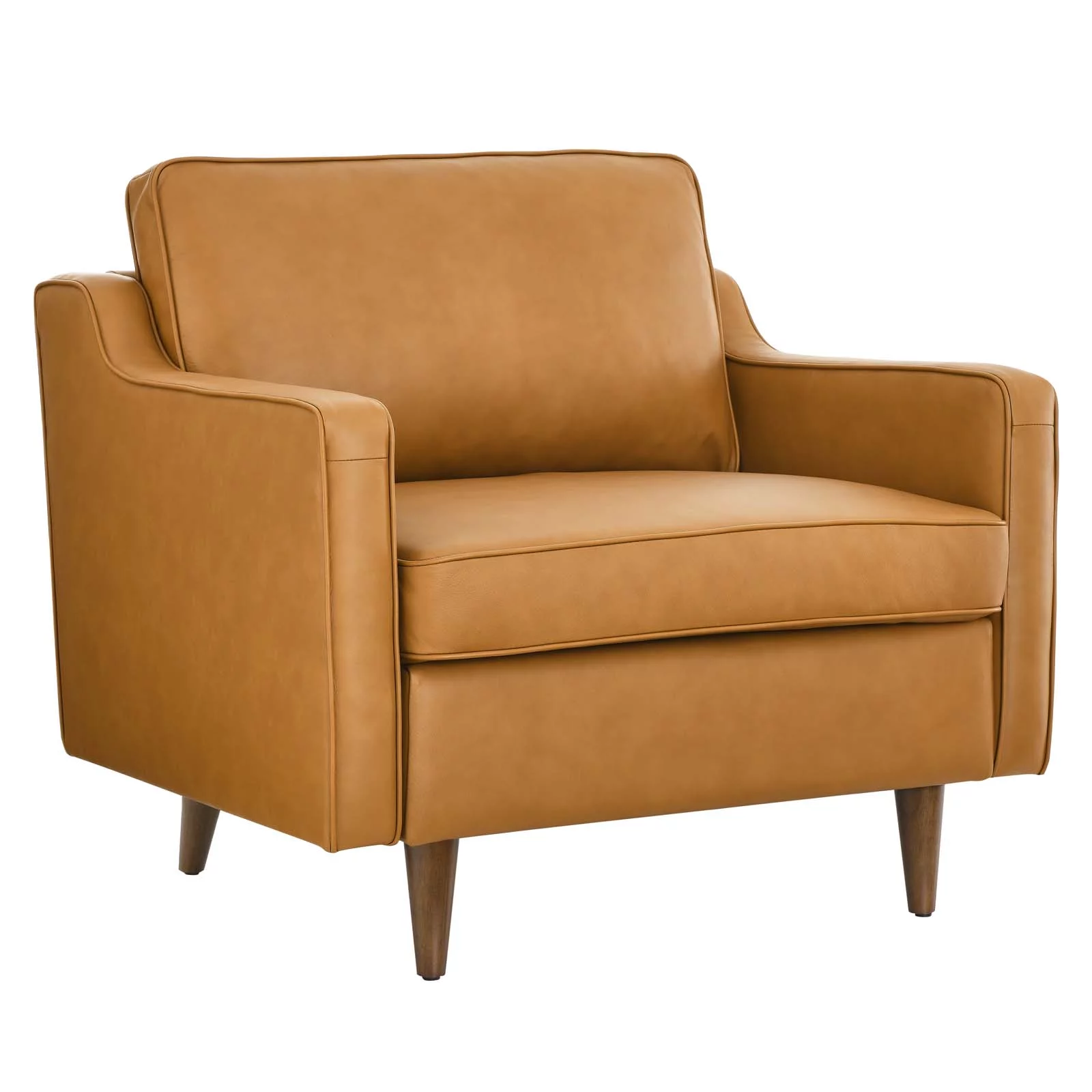 Modway Impart Genuine Leather Armchair in Tan