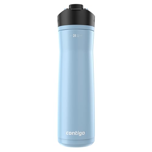 Contigo Cortland Chill 2.0 Vacuum-Insulated Stainless Steel Water Bottle Spill-Proof Lid Preserves Temperature for Hours 24oz 2-Pack Juniper & Dragonfruit Ideal for Travel and Daily Use