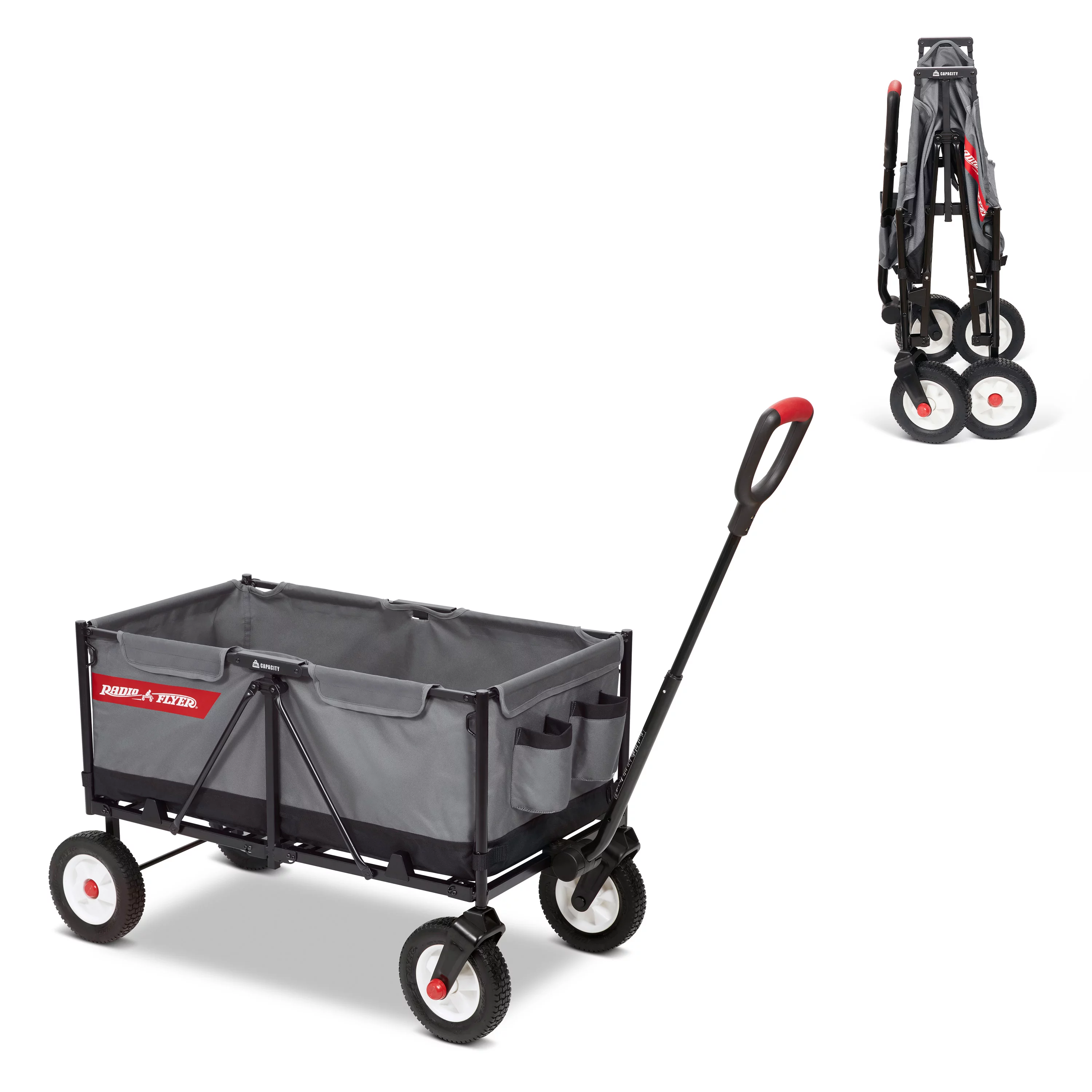 Radio Flyer, Beast EZ Fold Maximum Capacity Heavy-Duty Kid & Cargo, Gray Collapsible Utility Wagon