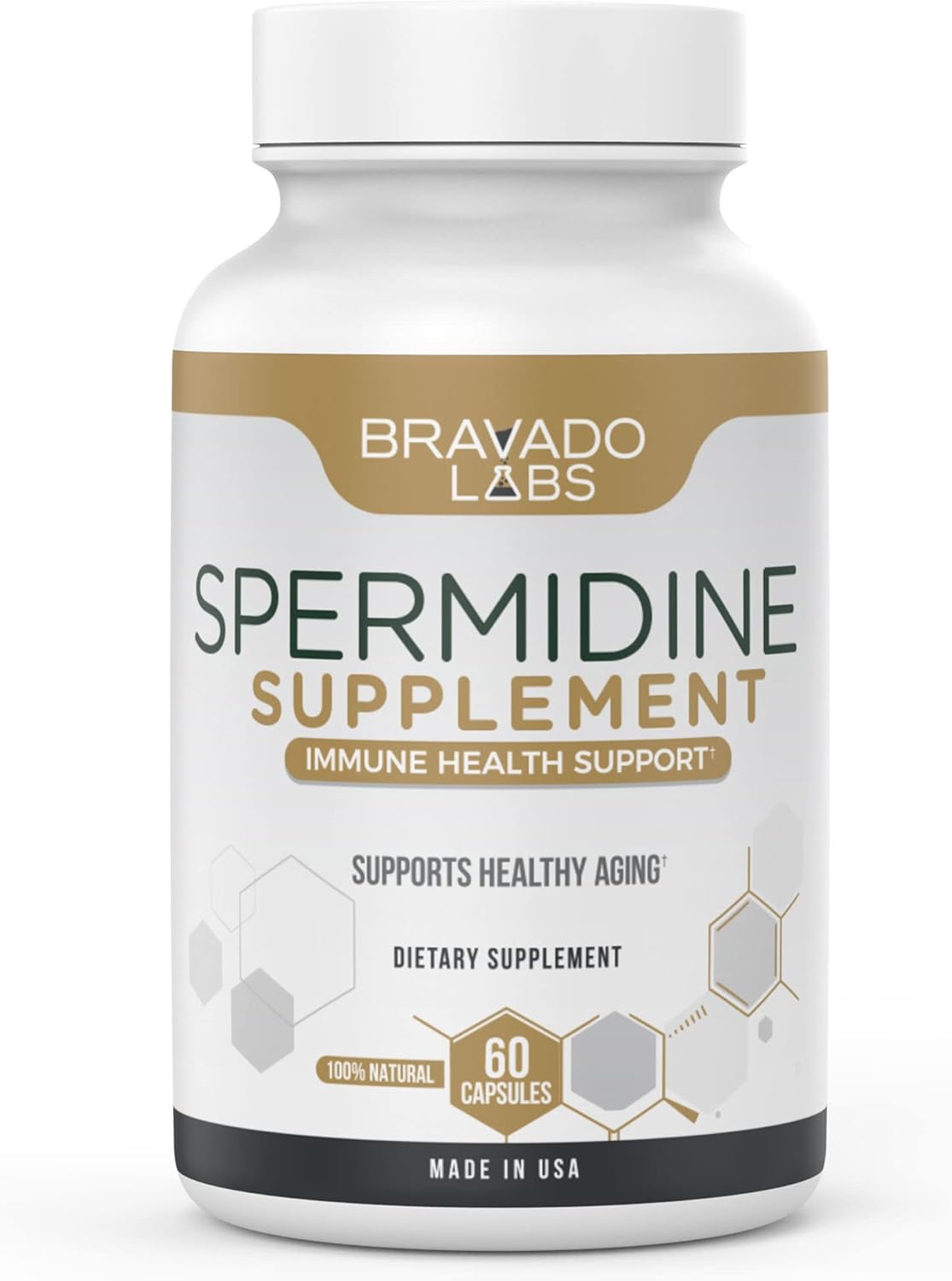 Premium Spermidine Supplement - Concentrated Wheat Germ Extract with Thiamine - Advanced Mitochondria, Cell Health and Immune Support - Non-GMO, All-Natural Formula - 60 ct
