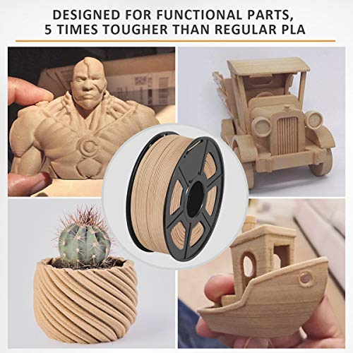 SUNLU Real Wood Fiber PLA Filament, Neatly Wound 1.75mm Dimensional Accuracy +/- 0.03mm, Fit Most FDM 3D Printers, 4kg in Total, 1kg per Spool, 4 Pack,（Wood+Fiber Cherry+Fiber Maple+Fiber Walnut）