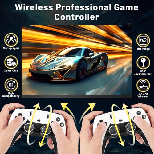 M8 Wireless Retro Gaming Console, Game Stick with Built in 20000+ Games, 4K HDMl Output and 9 Classic Emulators- Plug and Retro Play Video Game Consoles for TV (64G)