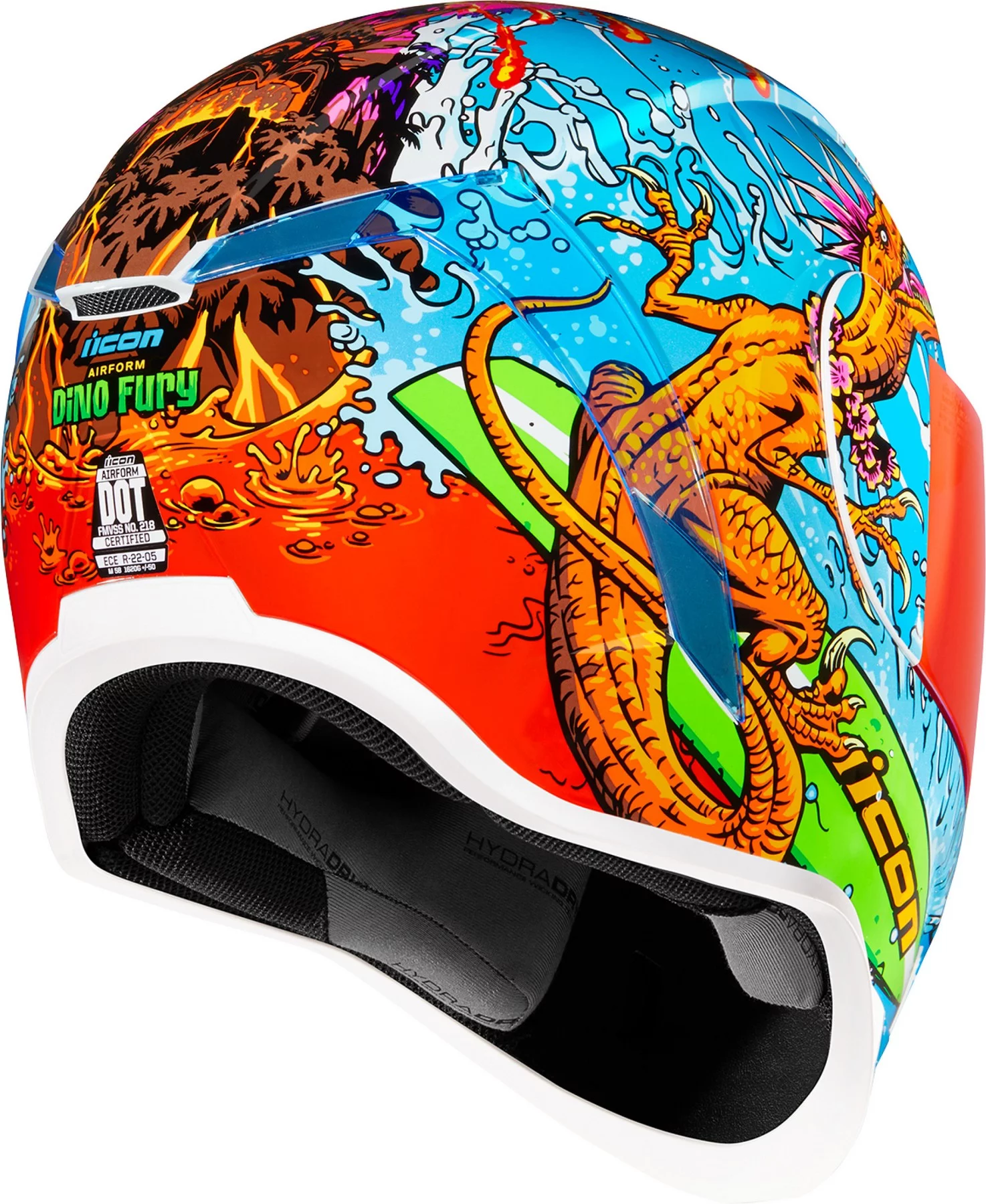 Icon Airform Dino Fury Motorcycle Helmet Blue 3XL