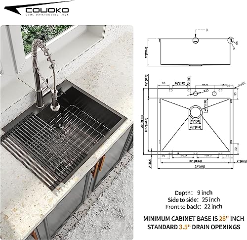 25 Inch Utility Laundry Sink Drop In 16 Gauge Stainless Steel Single Bowl Laundry Room Sink Laundry & Utility Room Kitchen Sinks 25
