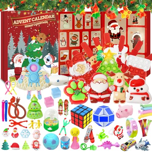 Fidget Advent Calendars 2025 For Kids,24 Days of Surprises Fidget Toys, Christmas Countdown Advent Calendars,Xmas Party Favors Stocking Stuffer Gifts Sensory Toy Surprise Gifts For Boys Girls