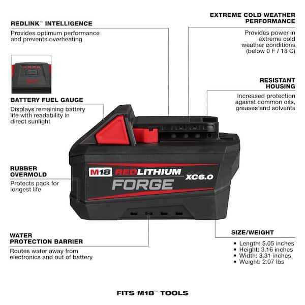 Milwaukee M18 18V Lithium-Ion 175-Watt Powered Compact Inverter for M18 Batteries with M18 HIGH OUTPUT FORGE 6.0 Ah Battery