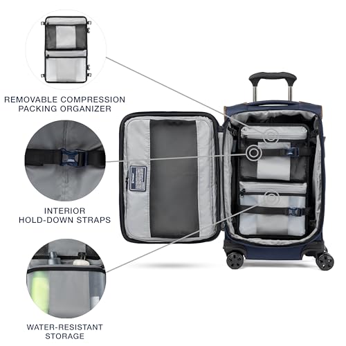 Travelpro Crew Classic Lightweight Softside Expandable Checked Luggage, 8 Wheel Spinner Suitcase, TSA Lock, Men and Women, Checked Large 29-Inch, Patriot Blue
