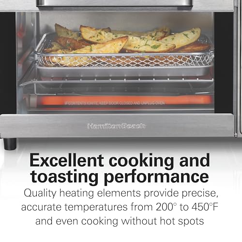 Hamilton Beach Sure-Crisp Air Fryer Toaster Oven Combo, Fits 9” Pizza, 4 Slice Capacity, Powerful Circulation, Auto Shutoff, Stainless Steel (31403)