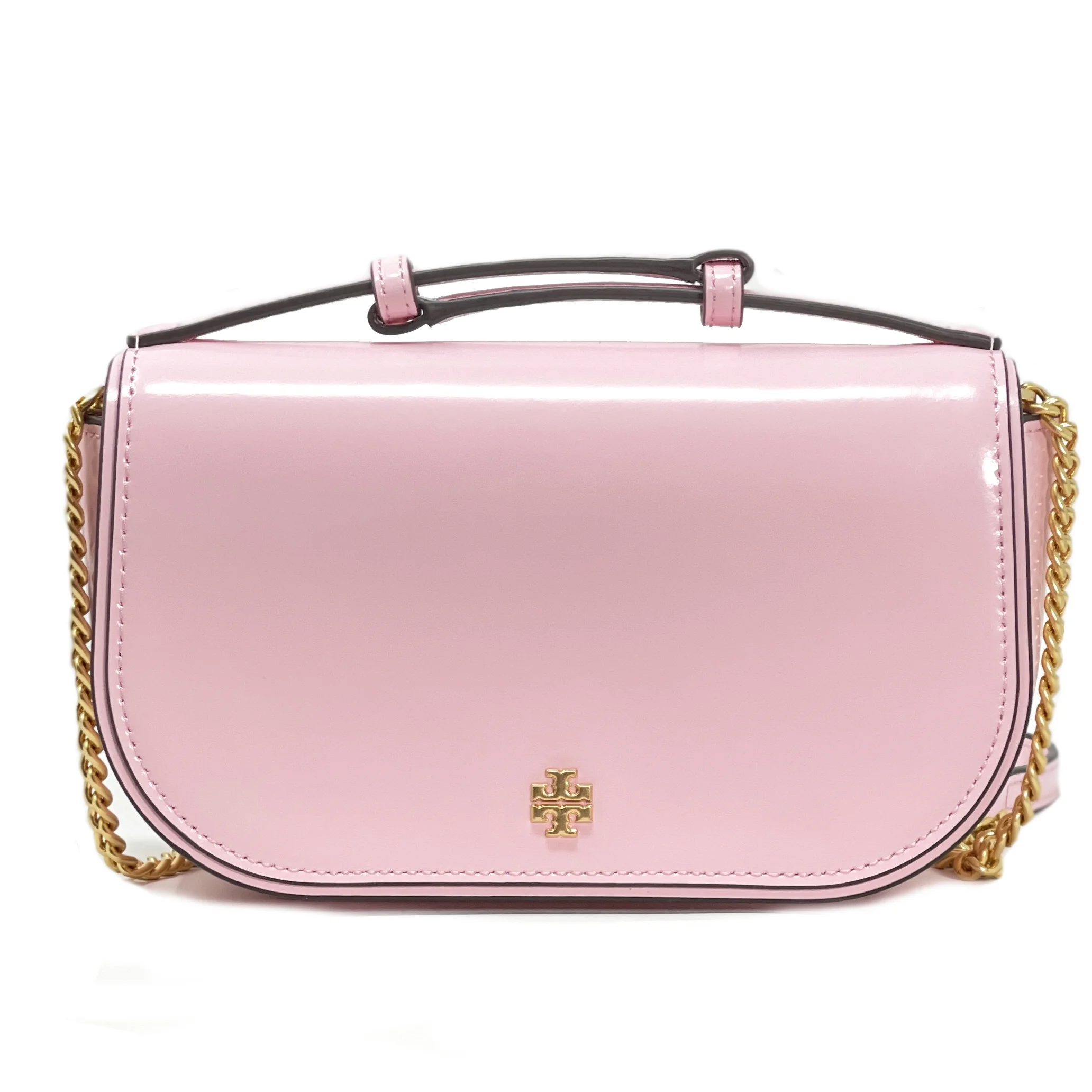 Tory Burch Women's Emerson Patent Leather Top Handle Crossbody Bag (Pink Plie)