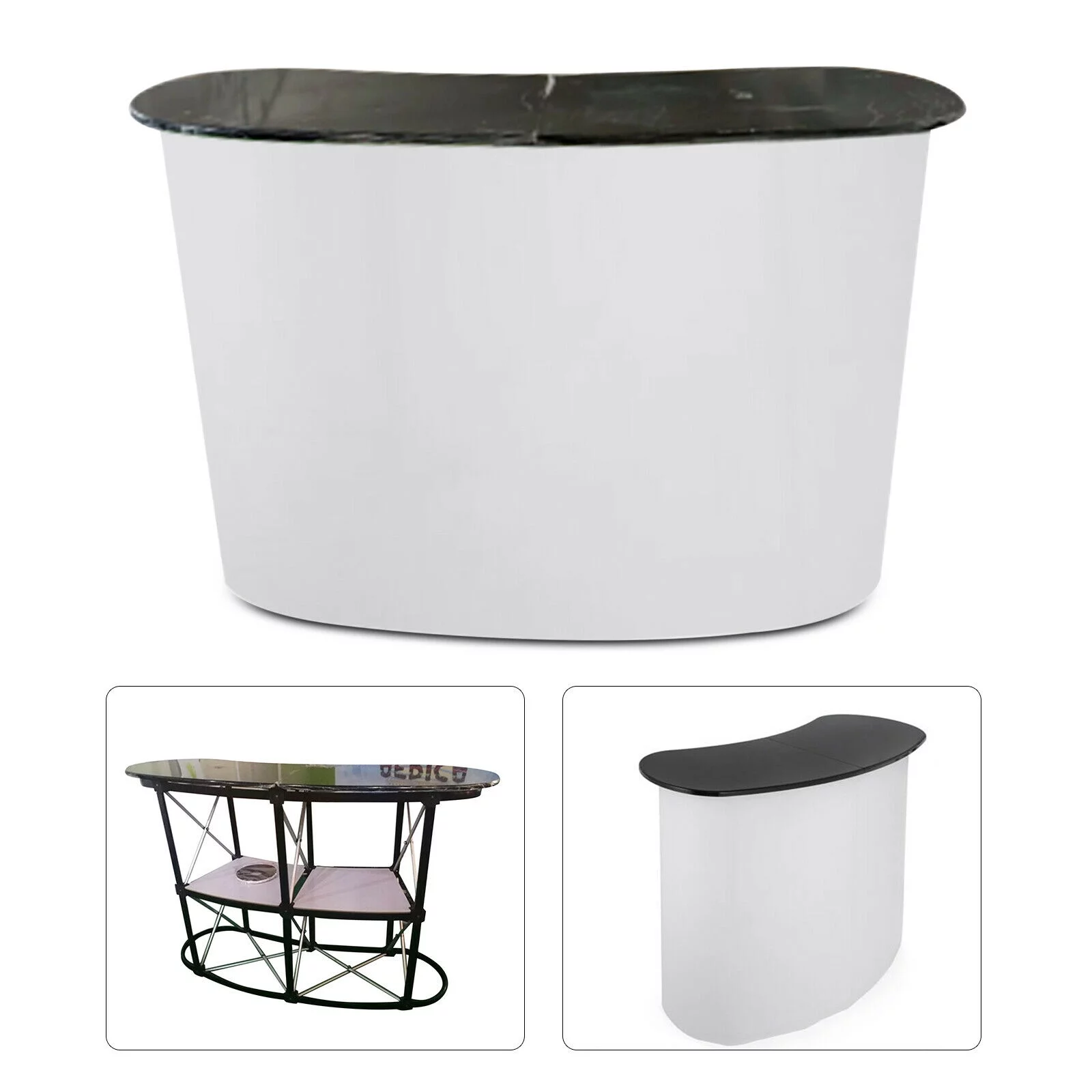 ZhdnBhnos Portable Trade Show Salon Reception Desk Pop Up Display Counter Mall Shop Exhibition Stand Promotion Table Podium