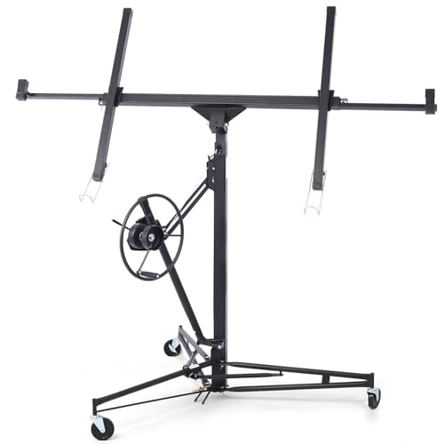 Drywall Lift 11FT, 150LBS Heavy Duty Sheetrock Lift, Drywall Lift Panel Hoist, 360° Adjustable Drywall Jack Lift for Ceiling, Drywall Lifter for Home Improvement, Classic Black