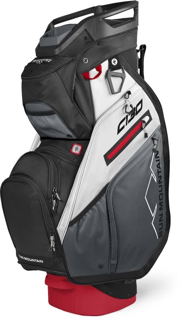 Sun Mountain C-130 Cart Bag - Black/Charcoal/White/Red