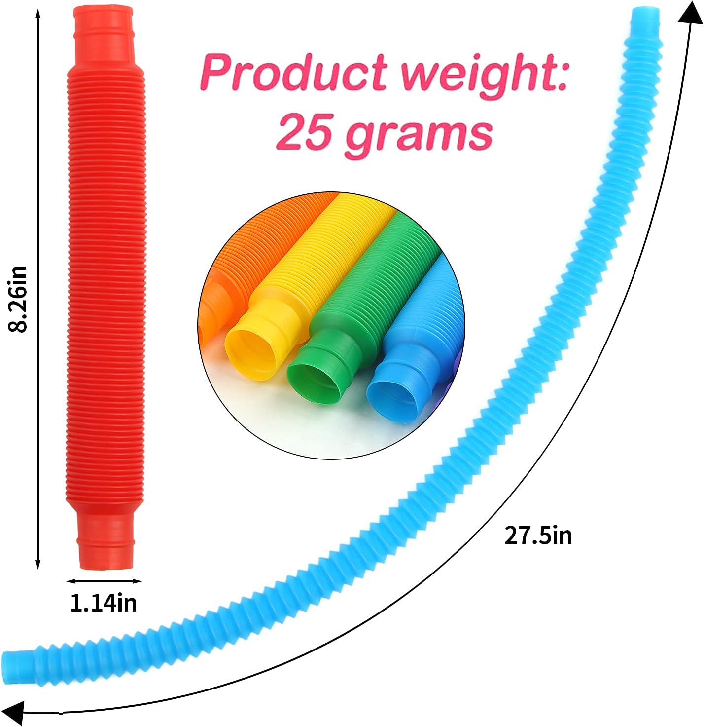 7 Pieces Jumbo Pop Toobs Fidget Toys,Pop Tubes Sensory Toys for Kids Adults DIY Decompression ADHD Autism