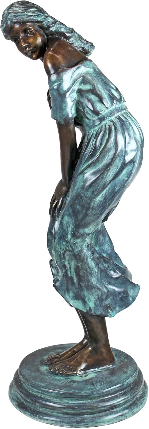 Design Toscano The Windblown Maiden Cast Bronze Garden Statue