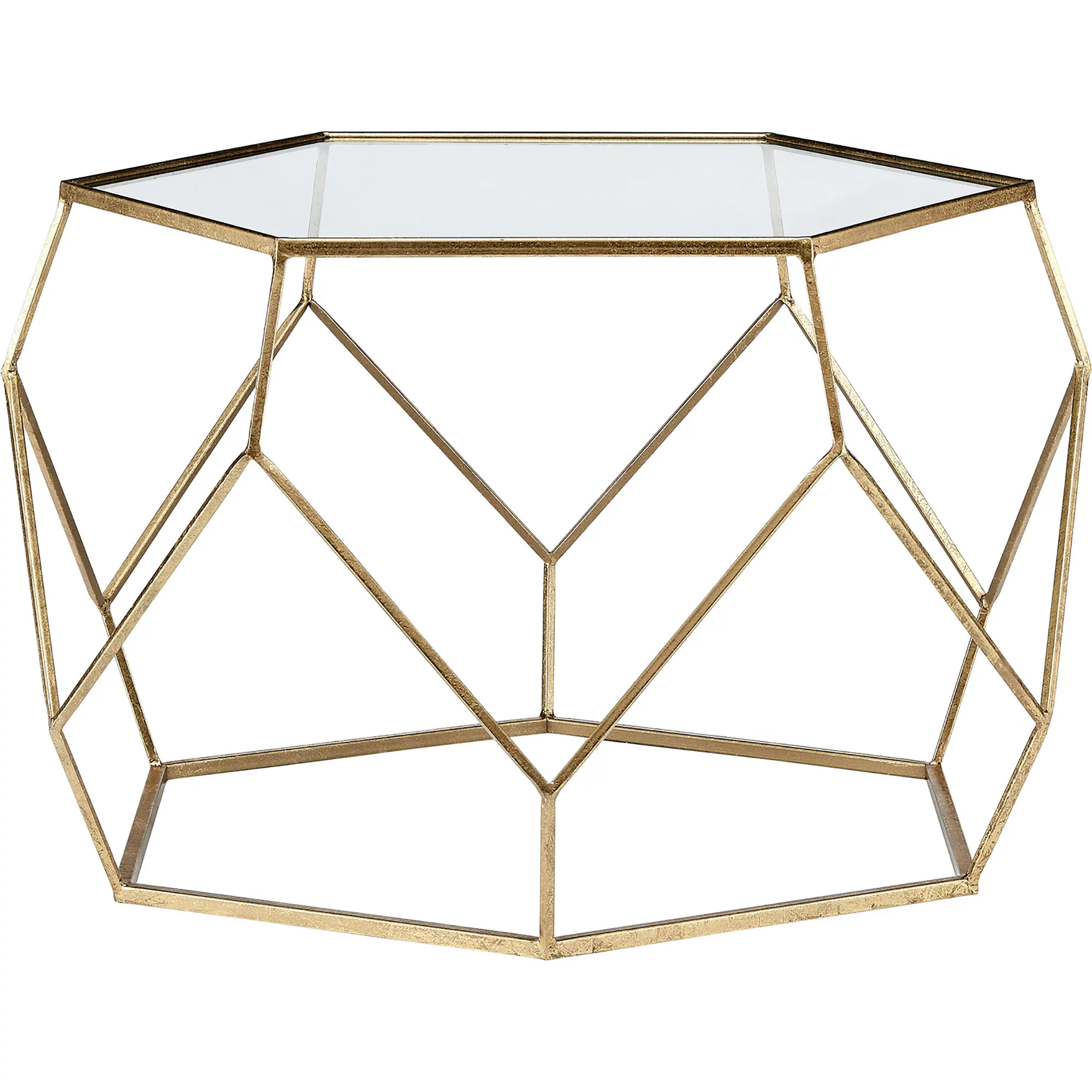 FirsTime & Co. Gold Geometric Glam Coffee Table, Modern, Painted, Hexagon, Metal, 31.5 x 31.5 x 20 in