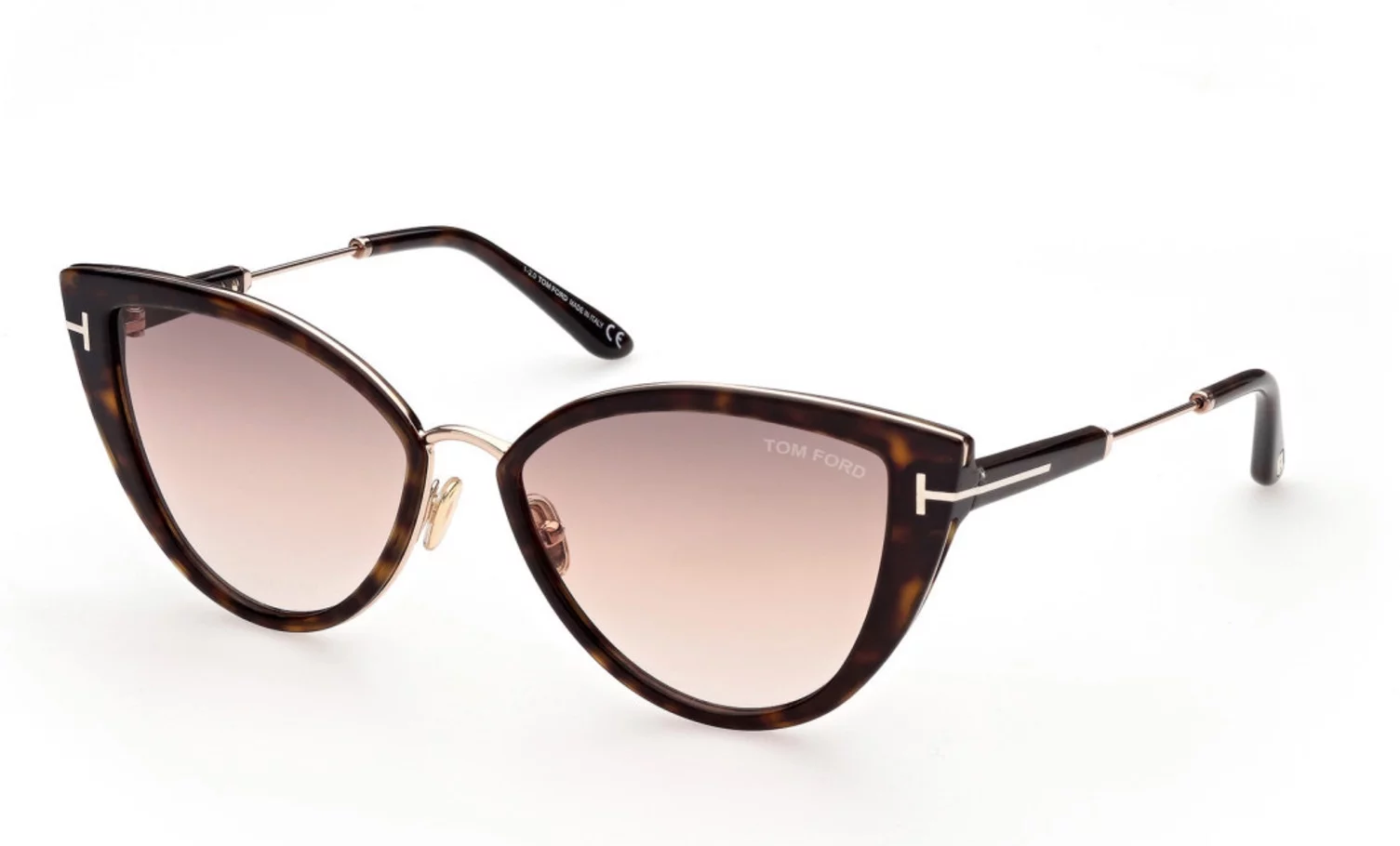 Sunglasses Tom Ford FT 0868 Anjelica- 02 52F Shiny Classic Dark Havana W. Rose G