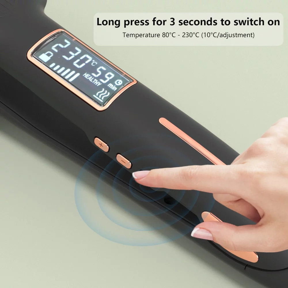 HsdsBebe 1.9 inch Wide Plate Flat Iron Hair Straightener Styling with Digital Temp Control,Fast Heating