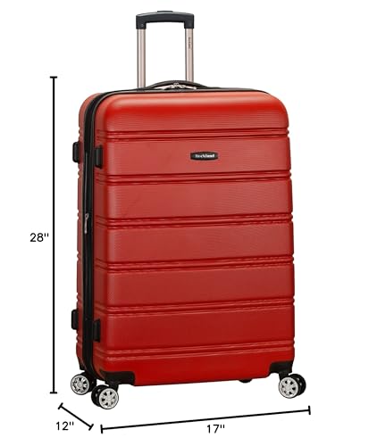Rockland Melbourne Hardside Expandable Luggage with Spinner Wheels, Blue, Checked Large 28