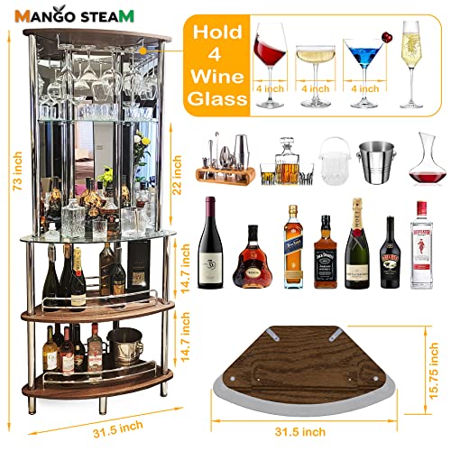 Mango Steam Contemporary Modern Home Entertainment Liquor Bar Catalina Table (Tower Bar, Rustic Wood)
