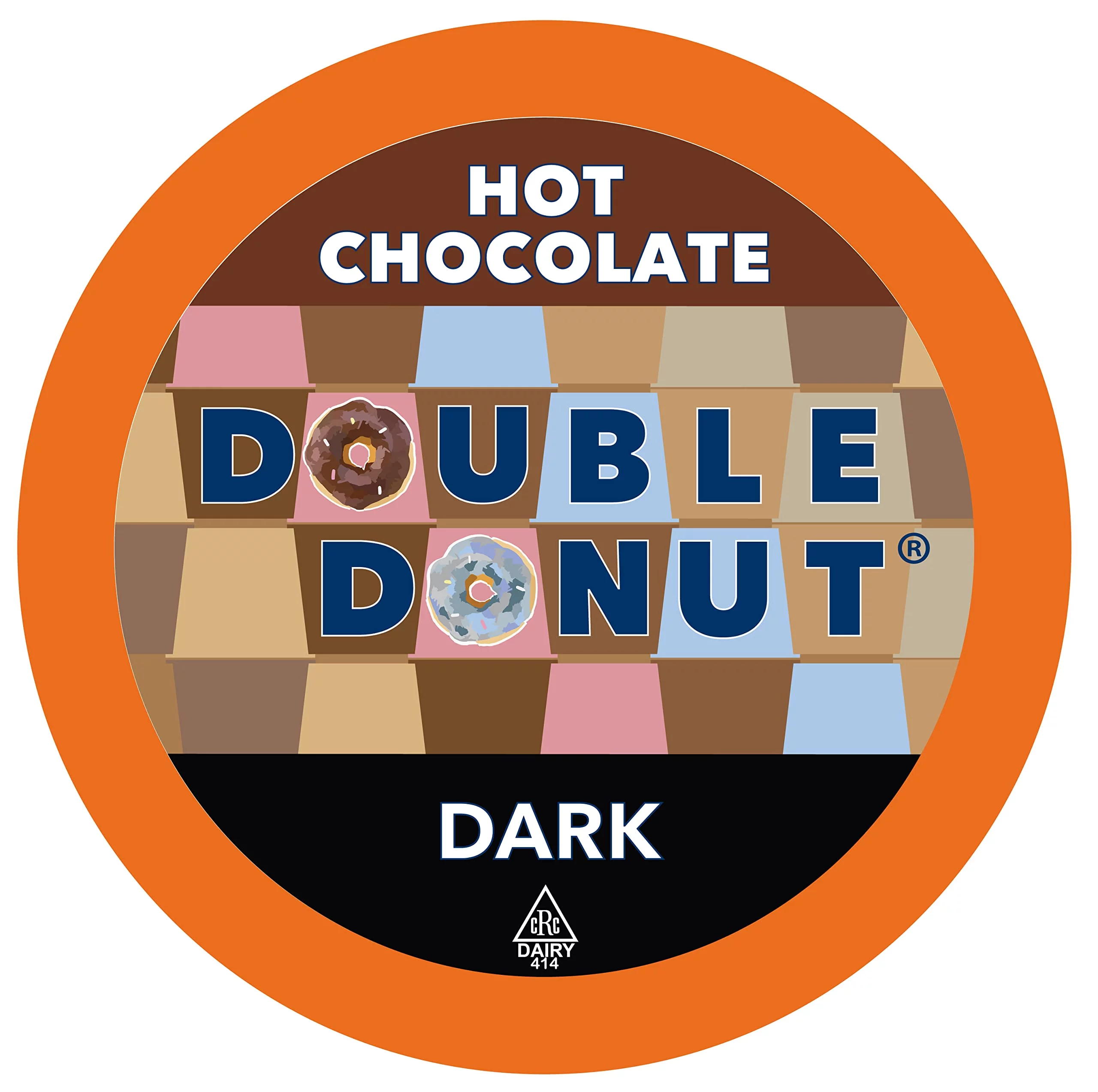Double Donut Dark Hot Chocolate Pods For Keurig K Cups Brewers, Single Serve Dark Hot Cocoa Pods, 24 Count