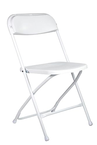 Plastic Folding Chair, 10 Pack, 650lb Weight Capacity - Indoor Outdoor, Portable, Stackable with Steel Frame - for Events, Office, Wedding, Party, Picnic, Kitchen, Dining