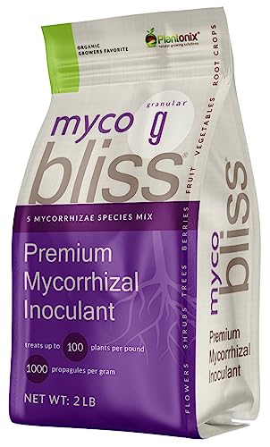 Myco Bliss Granular (2lbs) - Mycorrhizal Soil Inoculant for Plants - Highly Concentrated 5-Strain Inoculant - Mycorrhizal Root Inoculant Improves Nutrient Uptake & Water Retention