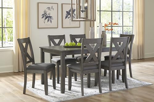 Signature Design by Ashley Caitbrook Rustic 7 Piece Dining Set, Include Table and 6 Chairs, Gray